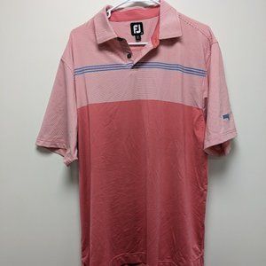 FootJoy Red and Blue Striped Polo Shirt